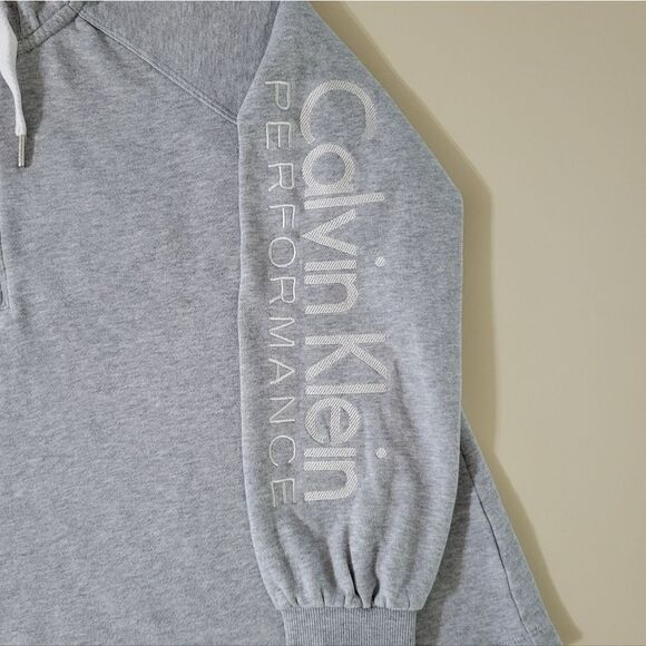 Calvin Klein Performance Women's Gray Quarter Zip Pullover Hoodie - Picture 12 of 15